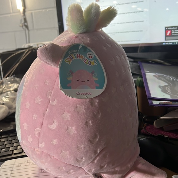 NWT Squishmallows - Cressida The Glow in The Dark Pink Axolotl - 11in - Picture 2 of 5